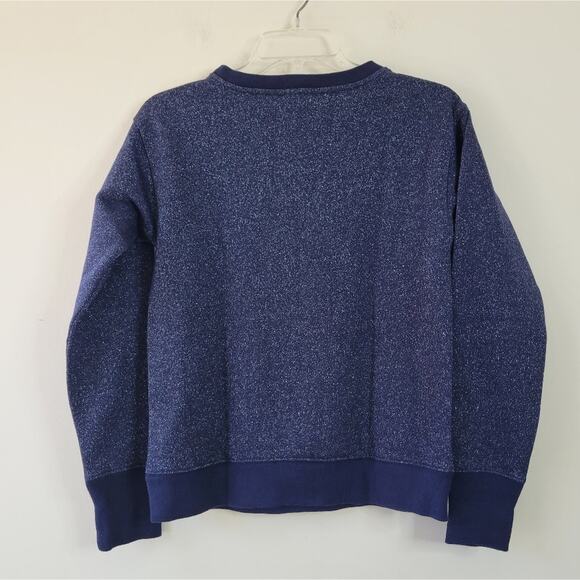 J. Crew Metallic pullover sweatshirt Navy Lurex Small - Picture 3 of 6
